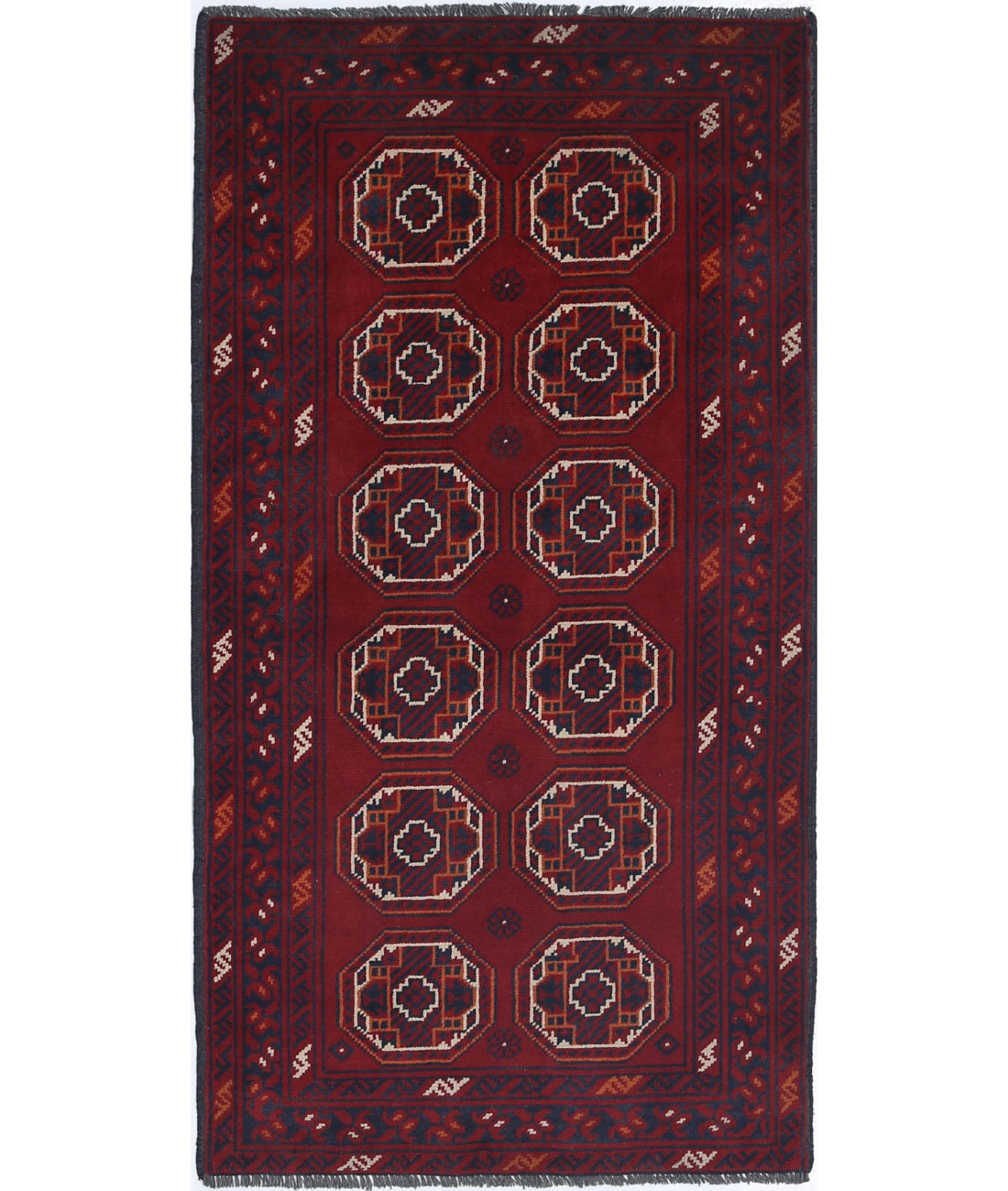 Afghan 2'0'' X 3'10'' Hand-Knotted Wool Rug 2'0'' x 3'10'' (60 X 115) / Red / N/A
