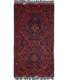 Afghan 1'11'' X 3'8'' Hand-Knotted Wool Rug 1'11'' x 3'8'' (58 X 110) / Red / N/A