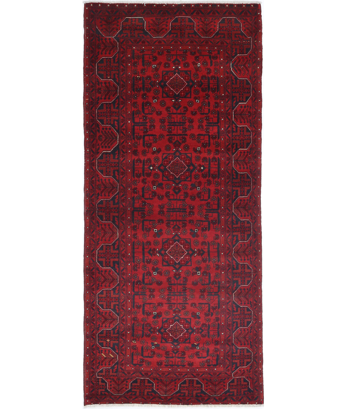 Afghan 2'10'' X 6'6'' Hand-Knotted Wool Rug 2'10'' x 6'6'' (85 X 195) / Red / N/A