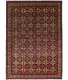 Afghan 6'7'' X 9'4'' Hand-Knotted Wool Rug 6'7'' x 9'4'' (198 X 280) / Red / N/A