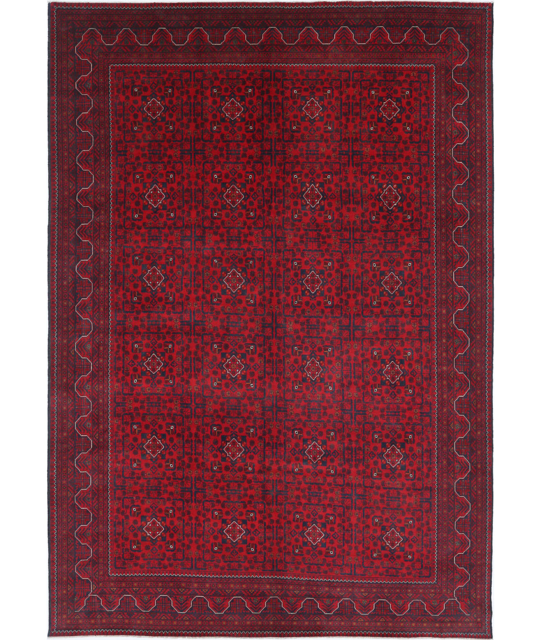 Afghan 8'0'' X 11'6'' Hand-Knotted Wool Rug 8'0'' x 11'6'' (240 X 345) / Red / N/A