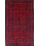 Afghan 9'9'' X 15'11'' Hand-Knotted Wool Rug 9'9'' x 15'11'' (293 X 478) / Red / Blue