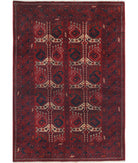 Afghan 3'4'' X 4'9'' Hand-Knotted Wool Rug 3'4'' x 4'9'' (100 X 143) / Red / N/A