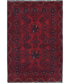 Afghan 3'3'' X 4'9'' Hand-Knotted Wool Rug 3'3'' x 4'9'' (98 X 143) / Red / N/A