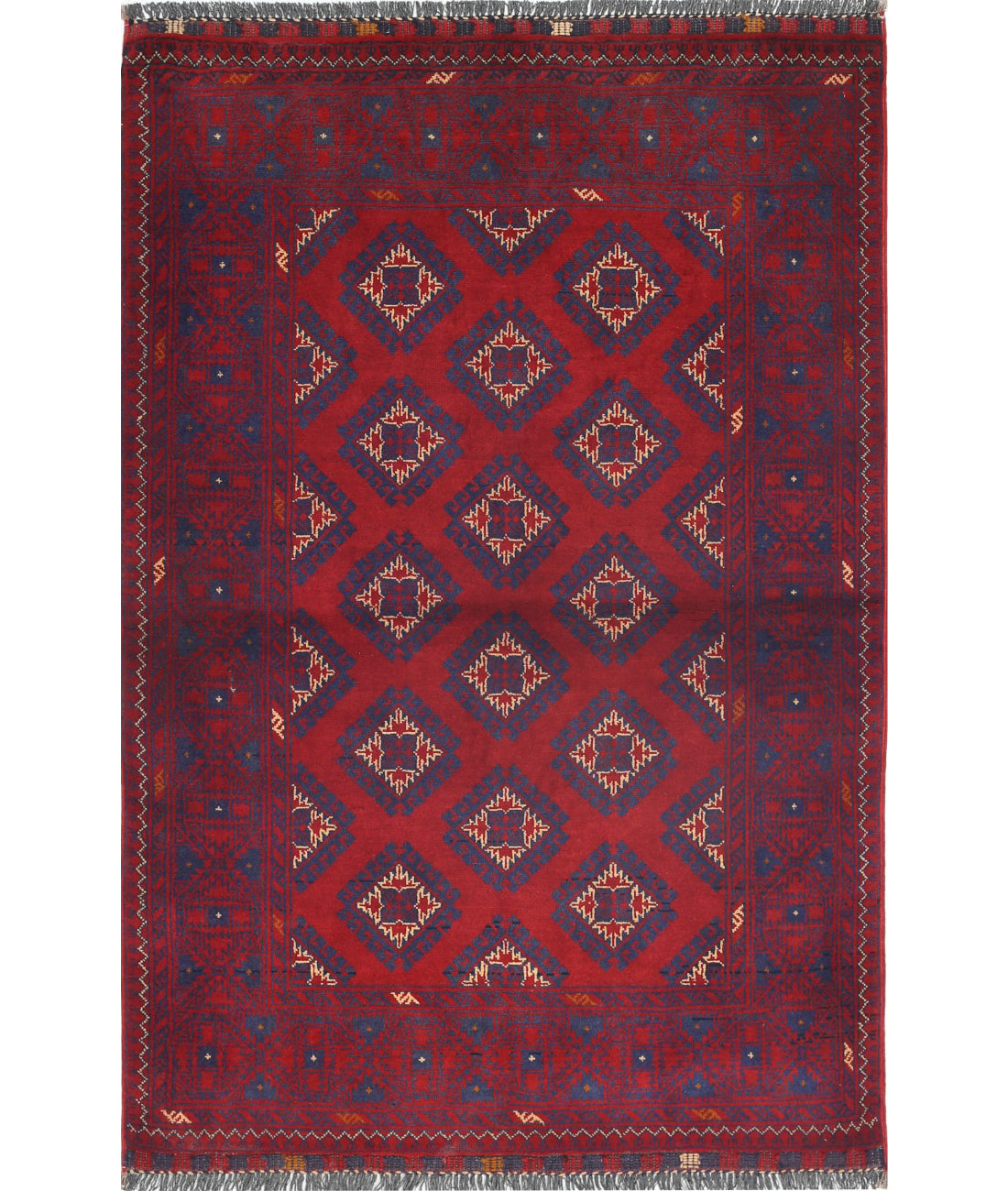 Afghan 3'3'' X 4'10'' Hand-Knotted Wool Rug 3'3'' x 4'10'' (98 X 145) / Red / N/A