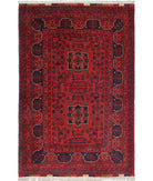 Afghan 3'4'' X 4'10'' Hand-Knotted Wool Rug 3'4'' x 4'10'' (100 X 145) / Red / N/A