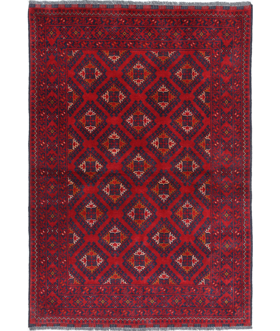 Afghan 3'3'' X 4'8'' Hand-Knotted Wool Rug 3'3'' x 4'8'' (98 X 140) / Red / N/A