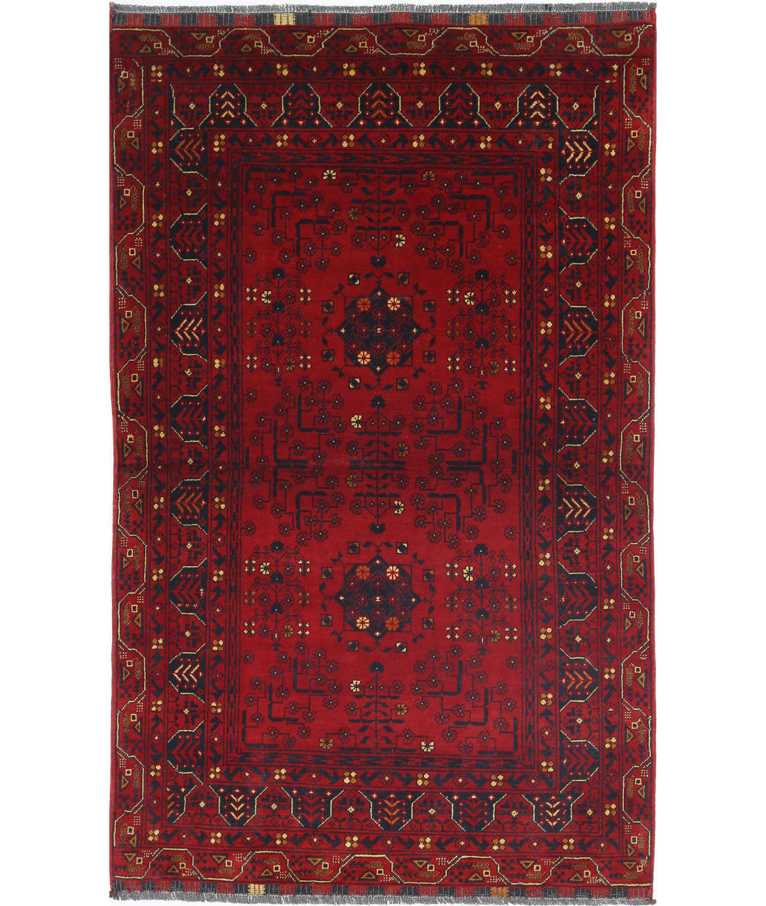 Afghan 3'3'' X 5'2'' Hand-Knotted Wool Rug 3'3'' x 5'2'' (98 X 155) / Red / N/A