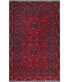 Afghan 3'2'' X 4'9'' Hand-Knotted Wool Rug 3'2'' x 4'9'' (95 X 143) / Red / N/A