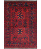 Afghan 3'3'' X 4'11'' Hand-Knotted Wool Rug 3'3'' x 4'11'' (98 X 148) / Red / N/A