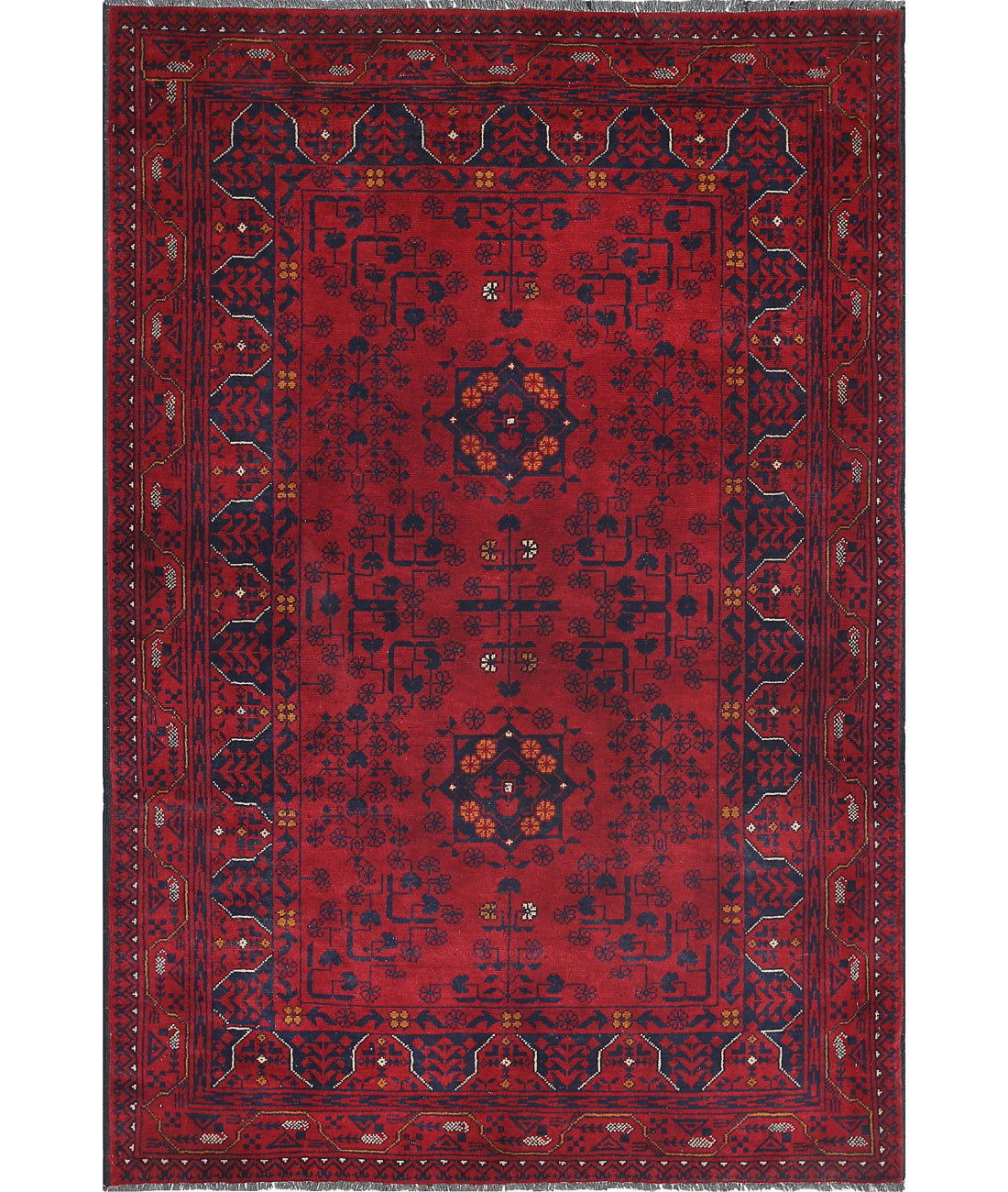 Afghan 3'3'' X 4'10'' Hand-Knotted Wool Rug 3'3'' x 4'10'' (98 X 145) / Red / N/A