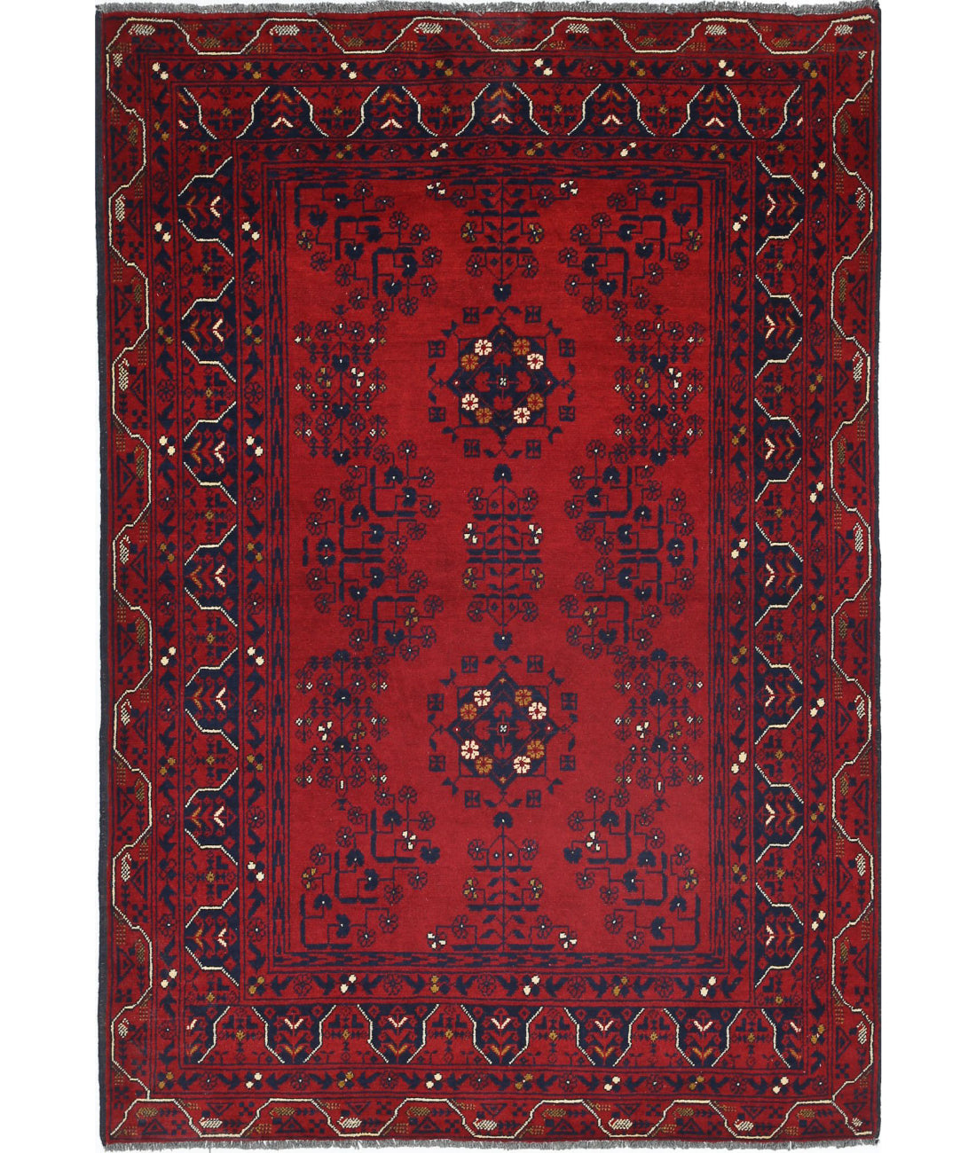 Afghan 3'3'' X 4'1'' Hand-Knotted Wool Rug 3'3'' x 4'1'' (98 X 123) / Red / N/A