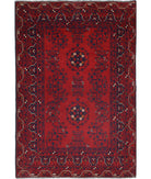 Afghan 3'3'' X 4'1'' Hand-Knotted Wool Rug 3'3'' x 4'1'' (98 X 123) / Red / N/A