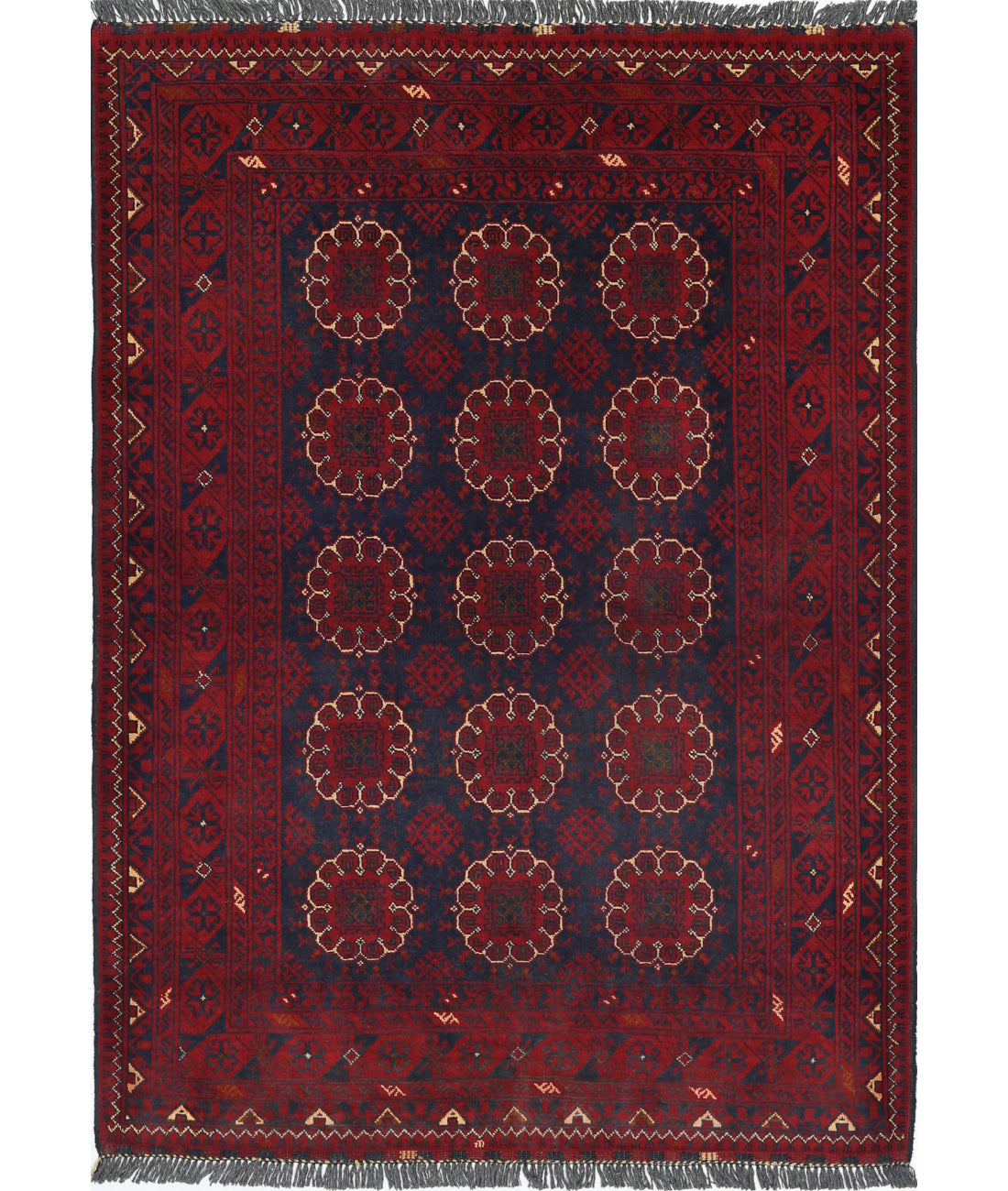 Afghan 3'4'' X 4'9'' Hand-Knotted Wool Rug 3'4'' x 4'9'' (100 X 143) / Red / N/A