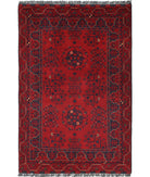 Afghan 3'3'' X 4'9'' Hand-Knotted Wool Rug 3'3'' x 4'9'' (98 X 143) / Red / N/A