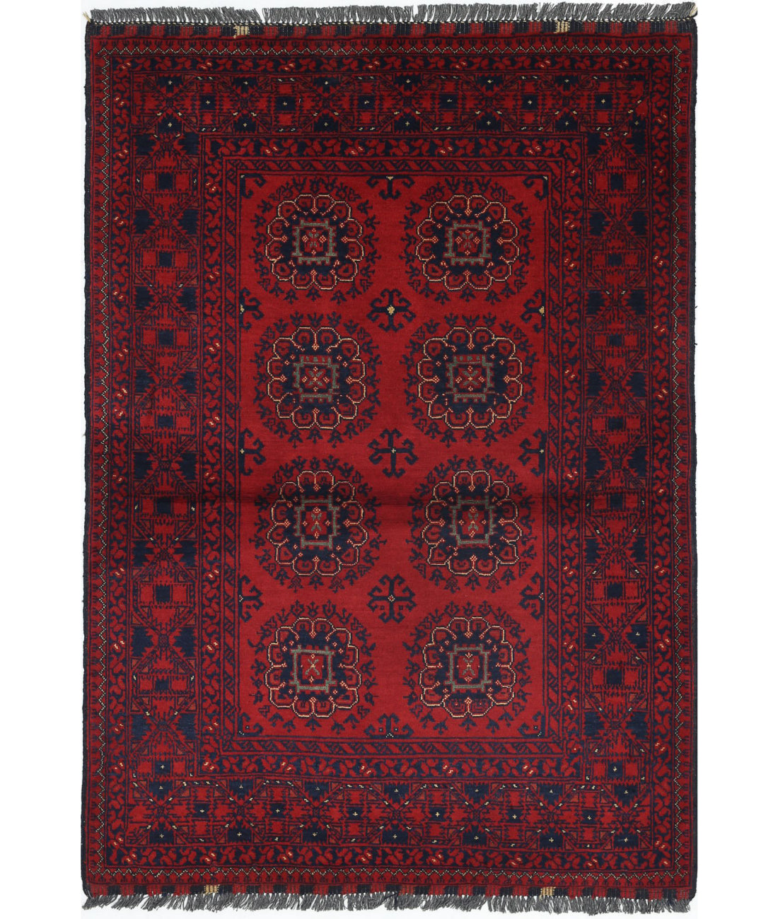 Afghan 2'2'' X 4'8'' Hand-Knotted Wool Rug 2'2'' x 4'8'' (65 X 140) / Red / N/A