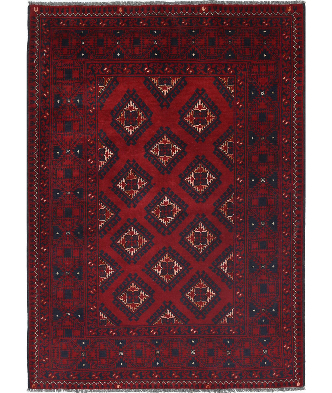 Afghan 3'3'' X 4'9'' Hand-Knotted Wool Rug 3'3'' x 4'9'' (98 X 143) / Red / N/A