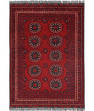 Afghan 3'3'' X 4'8'' Hand-Knotted Wool Rug 3'3'' x 4'8'' (98 X 140) / Red / N/A