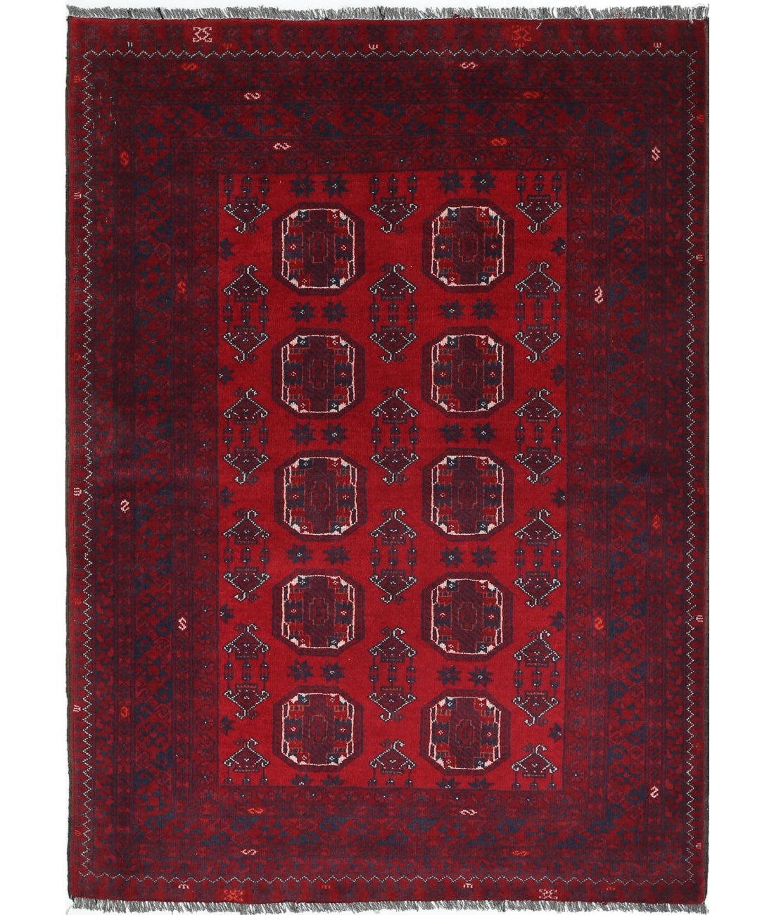 Afghan 2'11'' X 4'3'' Hand-Knotted Wool Rug 2'11'' x 4'3'' (88 X 128) / Red / N/A