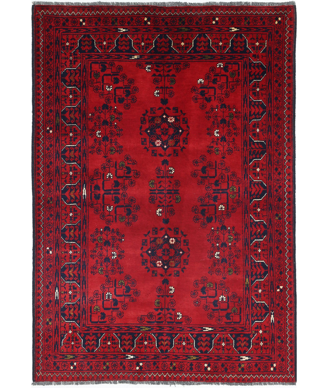 Afghan 3'3'' X 4'9'' Hand-Knotted Wool Rug 3'3'' x 4'9'' (98 X 143) / Red / N/A