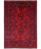 Afghan 3'3'' X 4'9'' Hand-Knotted Wool Rug 3'3'' x 4'9'' (98 X 143) / Red / N/A