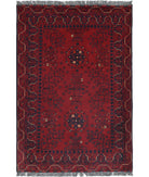 Afghan 3'3'' X 4'10'' Hand-Knotted Wool Rug 3'3'' x 4'10'' (98 X 145) / Red / N/A