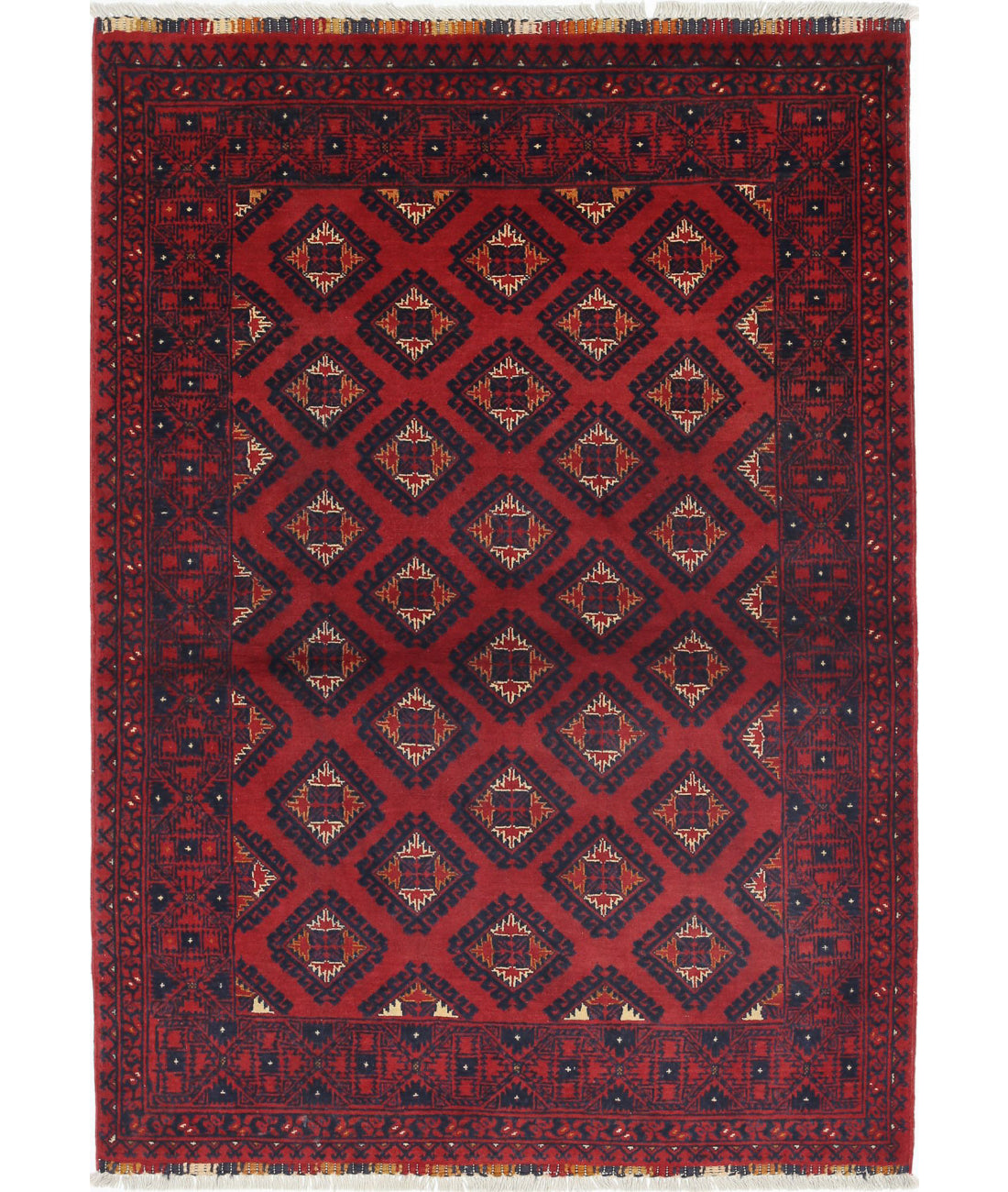 Afghan 3'3'' X 4'7'' Hand-Knotted Wool Rug 3'3'' x 4'7'' (98 X 138) / Red / N/A