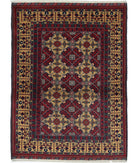 Afghan 3'3'' X 4'6'' Hand-Knotted Wool Rug 3'3'' x 4'6'' (98 X 135) / Red / N/A