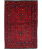 Afghan 3'4'' X 4'9'' Hand-Knotted Wool Rug 3'4'' x 4'9'' (100 X 143) / Red / N/A