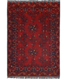 Afghan 3'4'' X 4'9'' Hand-Knotted Wool Rug 3'4'' x 4'9'' (100 X 143) / Red / N/A