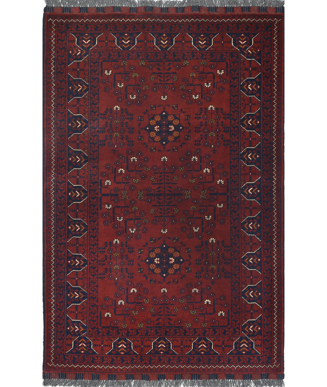 Afghan 3'3'' X 4'11'' Hand-Knotted Wool Rug 3'3'' x 4'11'' (98 X 148) / Red / N/A