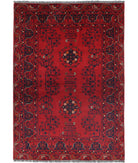 Afghan 3'3'' X 4'7'' Hand-Knotted Wool Rug 3'3'' x 4'7'' (98 X 138) / Red / N/A