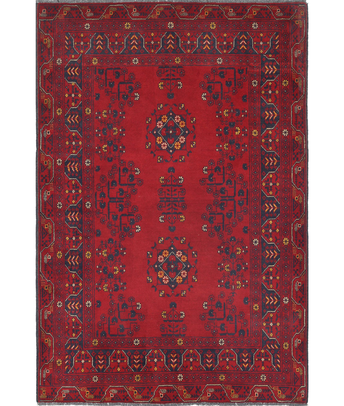 Afghan 3'4'' X 5'0'' Hand-Knotted Wool Rug 3'4'' x 5'0'' (100 X 150) / Red / N/A