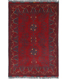 Afghan 3'3'' X 4'10'' Hand-Knotted Wool Rug 3'3'' x 4'10'' (98 X 145) / Red / N/A