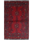 Afghan 3'3'' X 4'9'' Hand-Knotted Wool Rug 3'3'' x 4'9'' (98 X 143) / Red / N/A