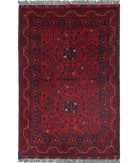 Afghan 3'2'' X 4'9'' Hand-Knotted Wool Rug 3'2'' x 4'9'' (95 X 143) / Red / N/A