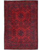 Afghan 3'5'' X 4'10'' Hand-Knotted Wool Rug 3'5'' x 4'10'' (103 X 145) / Red / N/A