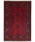 Afghan 3'4'' X 4'9'' Hand-Knotted Wool Rug 3'4'' x 4'9'' (100 X 143) / Red / N/A