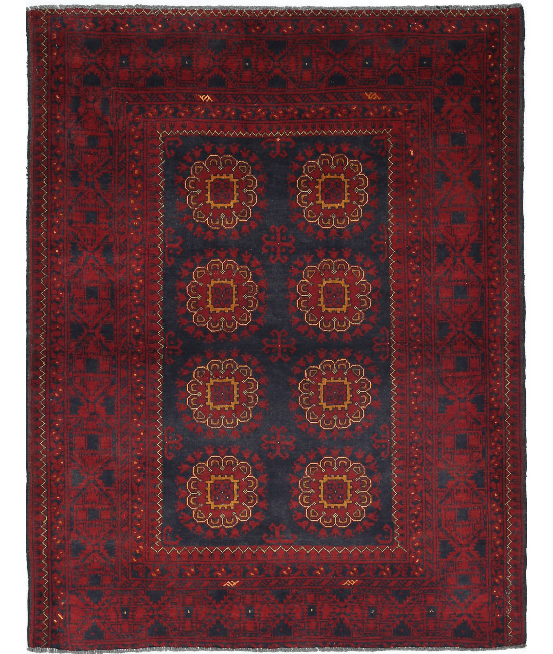Afghan 2'4'' X 4'6'' Hand-Knotted Wool Rug 2'4'' x 4'6'' (70 X 135) / Red / N/A