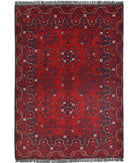 Afghan 3'4'' X 4'11'' Hand-Knotted Wool Rug 3'4'' x 4'11'' (100 X 148) / Red / N/A