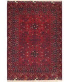 Afghan 3'4'' X 4'6'' Hand-Knotted Wool Rug 3'4'' x 4'6'' (100 X 135) / Red / N/A