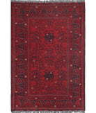 Afghan 3'2'' X 4'9'' Hand-Knotted Wool Rug 3'2'' x 4'9'' (95 X 143) / Red / N/A