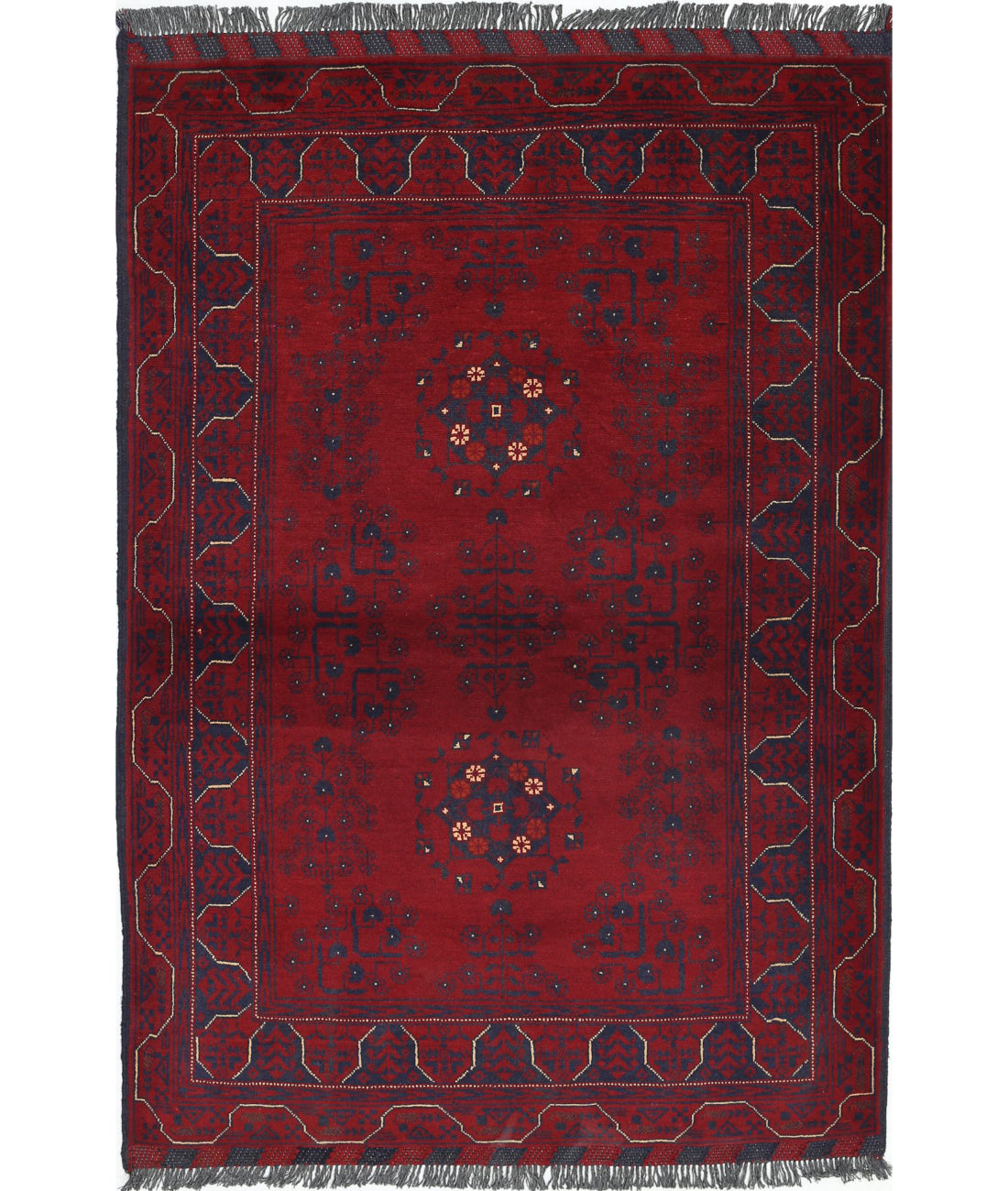 Afghan 3'3'' X 4'11'' Hand-Knotted Wool Rug 3'3'' x 4'11'' (98 X 148) / Red / N/A