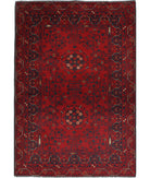 Afghan 3'3'' X 4'9'' Hand-Knotted Wool Rug 3'3'' x 4'9'' (98 X 143) / Red / N/A