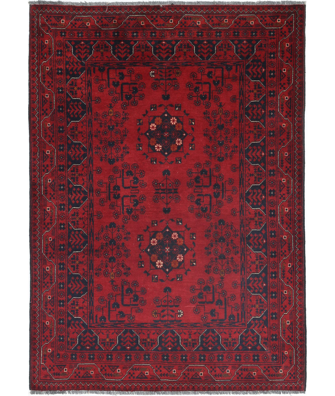 Afghan 3'3'' X 4'8'' Hand-Knotted Wool Rug 3'3'' x 4'8'' (98 X 140) / Red / N/A