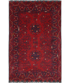 Afghan 3'1'' X 4'10'' Hand-Knotted Wool Rug 3'1'' x 4'10'' (93 X 145) / Red / N/A