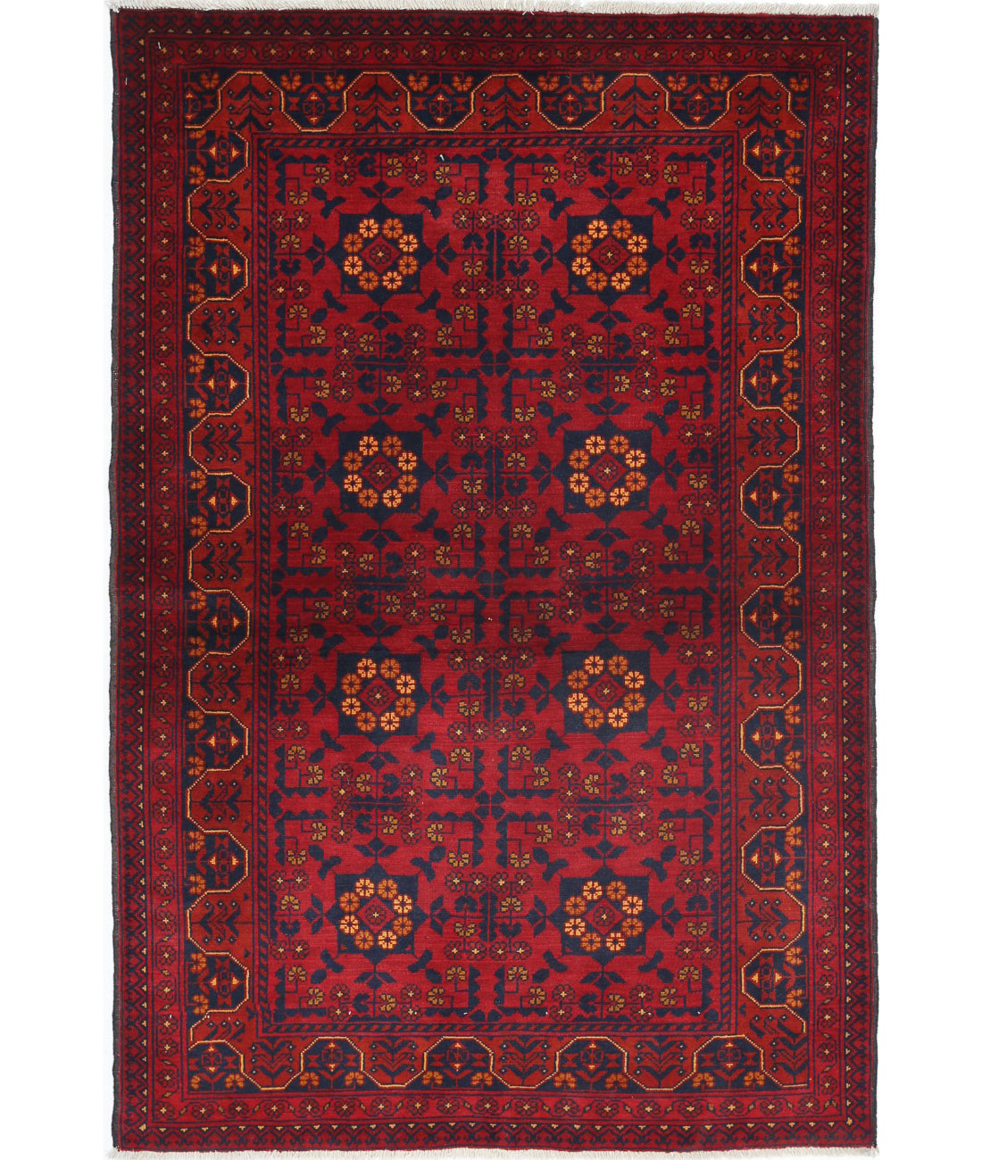 Afghan 3'3'' X 5'0'' Hand-Knotted Wool Rug 3'3'' x 5'0'' (98 X 150) / Red / N/A