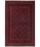 Afghan 3'8'' X 5'9'' Hand-Knotted Wool Rug 3'8'' x 5'9'' (110 X 173) / Red / N/A