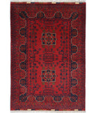 Afghan 3'3'' X 4'10'' Hand-Knotted Wool Rug 3'3'' x 4'10'' (98 X 145) / Red / N/A