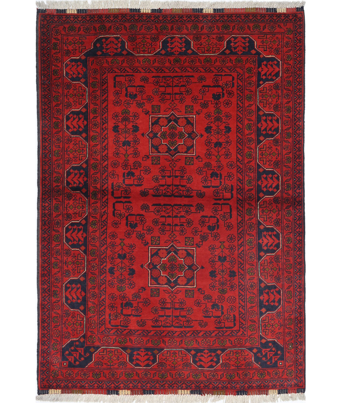 Afghan 3'4'' X 4'10'' Hand-Knotted Wool Rug 3'4'' x 4'10'' (100 X 145) / Red / N/A